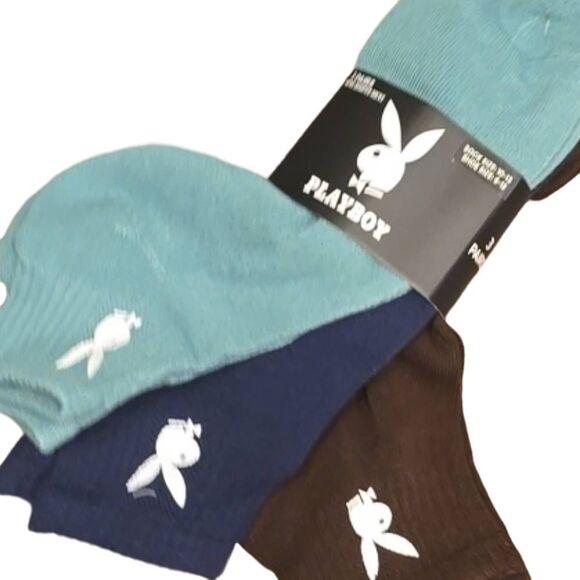 Playboy Bunny Logo 3-PK Quarter Socks - Picture 1 of 5